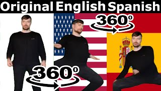 Mr Beast Rizz Original vs English vs Spanish Versions 360º [upl. by Platus]