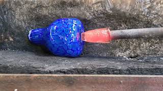 making a hand blown glass perfume bottle [upl. by Nomra]