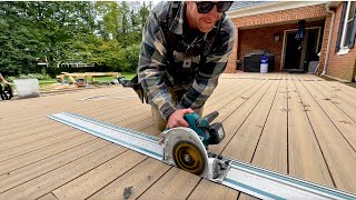 Installing Decking Cutting in Borders and Framing up a Fireplace [upl. by Adnawyek]