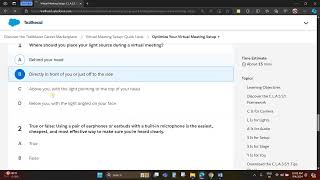 Optimize Your Virtual Meeting Setup  Trailhead quiz answer [upl. by Urban235]