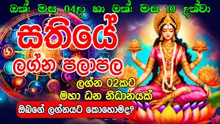 Weekly Horoscope  ඔක්තෝබර් 04දා සිට ඔක්තෝබර් 10 දක්වා සතියේ පලාපල  Sathiye Lagna Palapala  Ape G [upl. by Carvey]