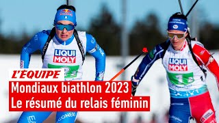 Mondiaux biathlon 2023  LItalie crée la surprise la France 5e du relais féminin [upl. by Leunas373]