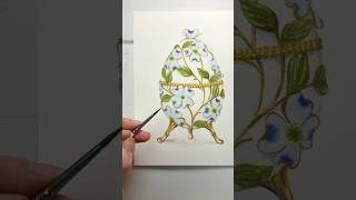 Join my Patreon to paint a watercolour Faberge Egg for Easter [upl. by Hallsy562]