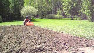 Tilling With Kubota B7100 and FL1020 Tiller [upl. by Zanahs]