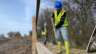 2023 February Wendover Canal Trust volunteers resurface canal towpath near Tring Herts UK [upl. by Lytsyrk]