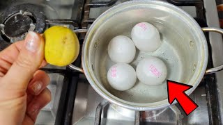 Youll Never Boil Eggs the Same Way Again The Lemon Hack Everyone Should Know [upl. by Oirram]