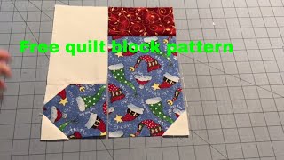 Christmas stocking quilt block Sew With Me includes pattern [upl. by Deyes]