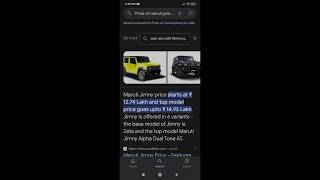 Price of Suzuki Jimny in India varunbundelayoutubeshorts [upl. by Pontone]