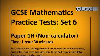 Edexcel New Maths GCSE 91 Practice Set 6 Paper 1H NonCalc [upl. by Byrdie737]