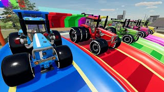 Turbo Tractors with Pirelli Slick tires And Trailers full of Balls and a Freaky Obstacle Track [upl. by Keener]