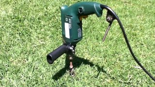 How to Aerate Your Lawn  Using an Electric Drill and Wood Drill Bit  DIY Lawn Care [upl. by Zetroc]