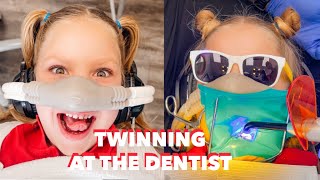 DENTAL ALERT  TWINS GET THEIR FIRST CAVITY FILLED ON THE SAME TOOTH [upl. by Melamed575]