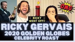 Ricky Gervais Roasting Celebrities 2020 Golden Globe Awards Reaction Video  HES A LEGEND FOR THIS [upl. by Ihsakat]