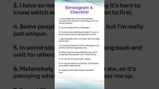 Enneagram Type 4  The Individualist  Checklist [upl. by Karlie]