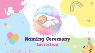 Magical Rainbow  4K Naming Ceremony Invitation Video [upl. by Yren]