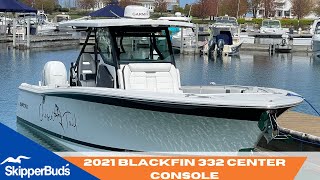 2021 Black Fin 332 Center Console Boat Tour SkipperBuds [upl. by Enaile608]