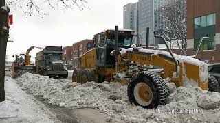 Contant C1016B amp Volvo G740B Snow fighter at work in Montreal [upl. by Aiclef]