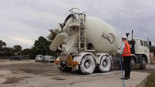 Concrete Dissolver  Cement Remover  Easily Clean Concrete Trucks  Spray It On  Wash It Away [upl. by Nelsen]