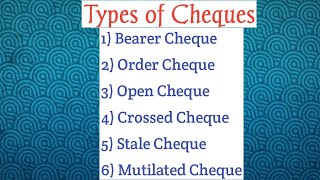 Types of cheques in Hindi  Syed Fahad [upl. by Nirol272]