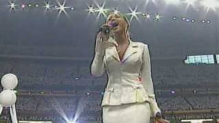 Beyoncé performing The StarSpangled Banner USA National Anthem Live at Super Bowl XXXVIII 2004 [upl. by Botzow]