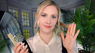 ✂️ Sleepinducing Haircut and Curling 💇🏼‍♀️ ASMR  Soft Spoken into Whisper [upl. by Llenod608]