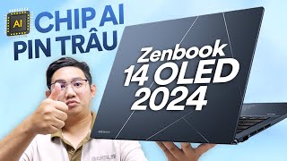 Review Asus Zenbook 14 OLED UX3405 Pin trâu chip Core Ultra có AI [upl. by Hgieleak]