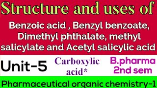 Pharmaceutical organic chemistry 1  Unit5  structure and uses [upl. by Nogem541]