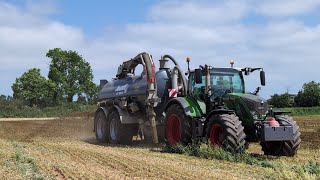 épandage de lisier 2024 avec tonne jeantil Fendt série 700 en Normandie 🇫🇷 [upl. by Dnomse]