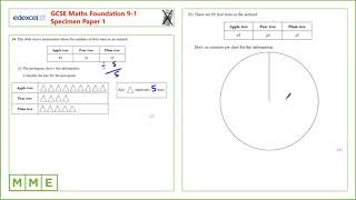 GCSE Maths EDEXCEL Foundation Specimen Paper 1 Q14 Pie Charts [upl. by Akimyt]