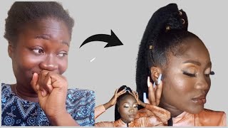 COMMENT FAIRE UN PONYTAIL AVEC POSTICHE SUR CHEVEUX CRÉPUS   SLEEK PONYTAIL  BIBIampVICKY [upl. by Clary]