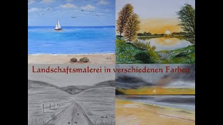 Landschaftsmalerei mit verschiedenen Farben [upl. by Lebasile]