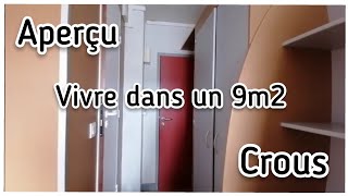 À QUOI RESSEMBLE UN LOGEMENT CROUS DE 9m2  résidence universitaire pour étudiant [upl. by Nal]