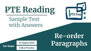 PTE Reading Practice Reorder Paragraphs  PTE Reading Exam 9090 Aug 2024 pte [upl. by Wobniar]