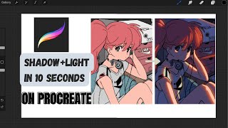 How to draw Light and Shadow in 10 seconds Procreate tips [upl. by Nylasej]