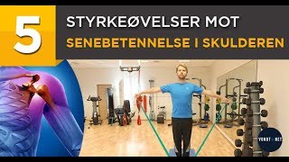 5 Styrkeøvelser mot Senebetennelse i Skulderen med strikk [upl. by Arhsub]