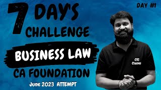 Day 1 I Business Law I CA Foundation June 2023 LLP Act 2008 I CTC Classes [upl. by Annalee]