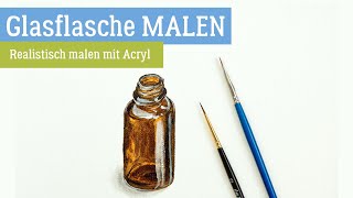 Wie kann man eine Glasflasche mit Acrylfarben malen [upl. by Anauqaj746]