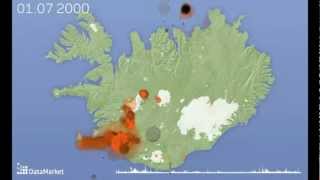 Island jordskælv og vulkanudbrud 19962011 [upl. by Tasia]