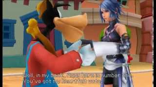 Kingdom Hearts Birth By Sleep  Disney Town Aquas Story [upl. by Adnohrahs]