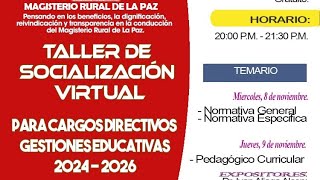 TALLER DE SOCIALIZACIÓN VIRTUAL PARA CARGOS DIRECTIVOS 20242026 [upl. by Aizek57]