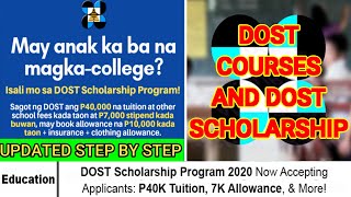 HOW TO APPLY TO DOST SCHOLARSHIP DOST COURSES AVAILABLE [upl. by Onairotciv]