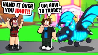 This Scammer Tried To STEAL Our MEGA NEON SHADOW DRAGON WE MADE HER RAGE Roblox Adopt Me [upl. by Eilloh343]