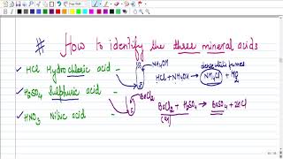 How To Distinguish Between Hydrochloric acid  Sulphuric acid  and Nitric acid [upl. by Nivrehs]