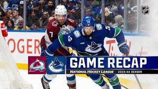 Avalanche  Canucks 313  NHL Highlights 2024 [upl. by Bromley]