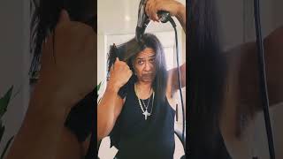 Applying Keratin Botox touch up on myself KeratinBotox aminoacid blackhairtreatment [upl. by Lizzy751]