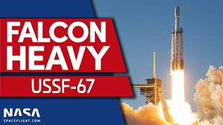 FALCON HEAVY  SpaceX Launches USSF67 [upl. by Rustice]