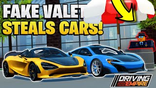 FAKE VALET STEALS HYPERCARS IN DRIVING EMPIRE [upl. by Furey992]