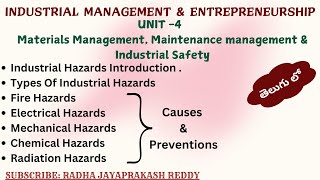 UNIT 4  Materials Management Maintenance management amp Industrial Safety  DCME C20  IM ampE [upl. by Arnelle]