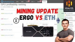 Quick Mining Update  Profit ERGO vs ETH RTX 3080 [upl. by Newcomer217]