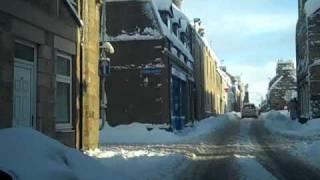 Driving through snow in Huntly Aberdeenshire [upl. by Hachmann]